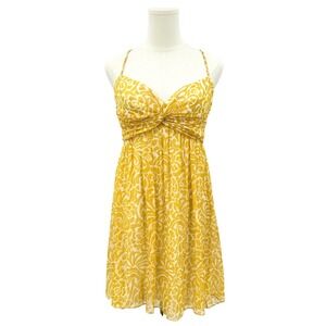 Golden Yellow Empire Waist Sundress M Y2K Fairy Romantic Flowy Soft Summer